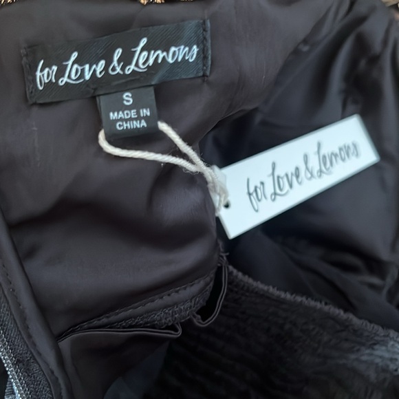 For Love & Lemons Jourdan Off The Shoulder Mini Dress in Black NWT - Picture 12 of 17